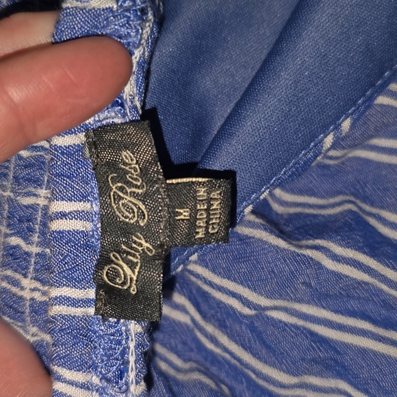 Blue and White Striped Romper LILY ROSE - Picture 2 of 7